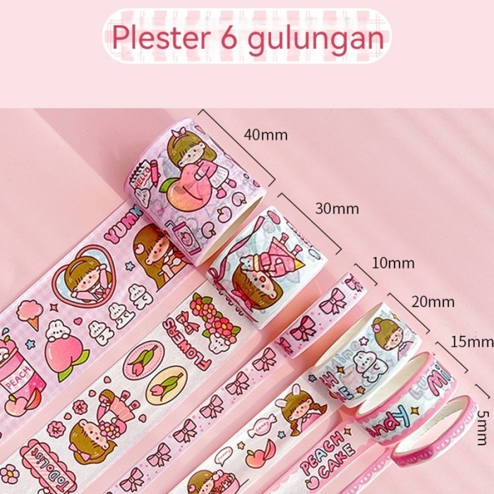 

Stiker Lucu Cute Diary Book 5 In 1 Set Box Tema Kartun Stiker Label