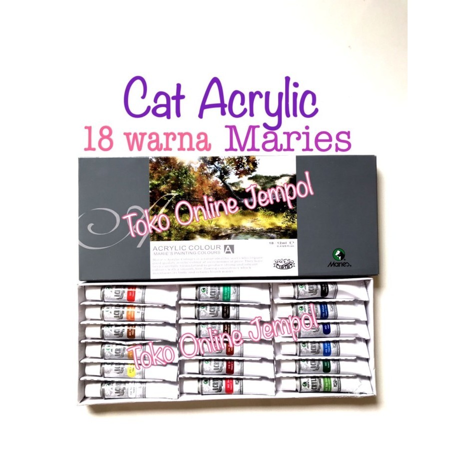 

Ready 18 warna Cat Acrylic Maries 818B Akrilik Cet Painting Colour ATK1262MR