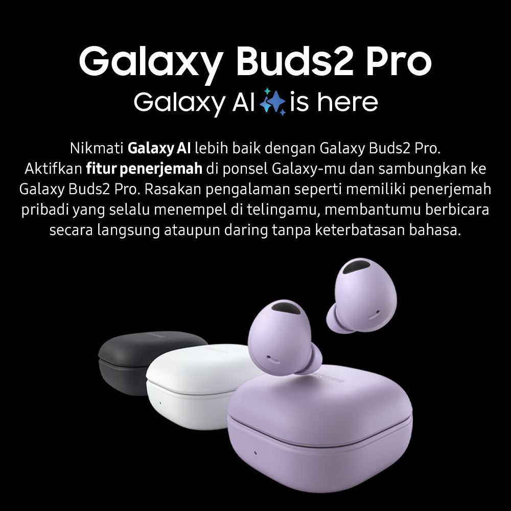 Samsung Galaxy Buds2 Pro - White, Galaxy AI, Handphone AI, Buds AI-1