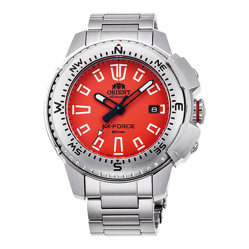 Jam Tangan Pria Orient M-Force RA-AC0N02Y Automatic Men Red Dial Stainless Steel Strap