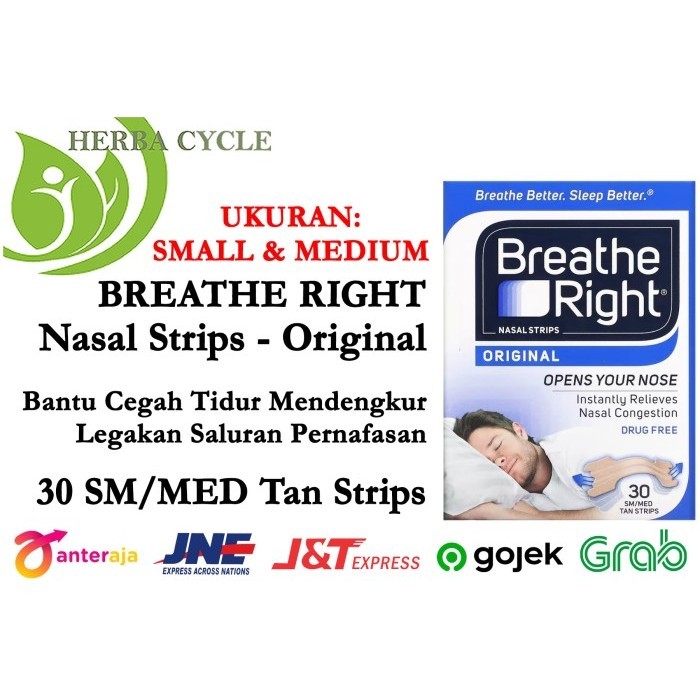 Breathe Right Nasal Strip Original 30S/M Strip Melegakan Hidung Mampet