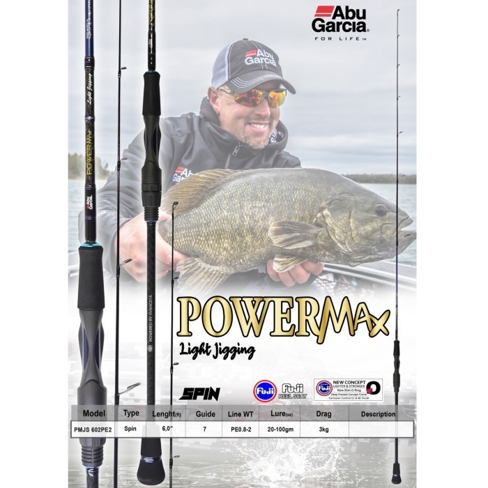 Ready Joran pancing ABU GARCIA POWER MAX Light Jigging Spinning