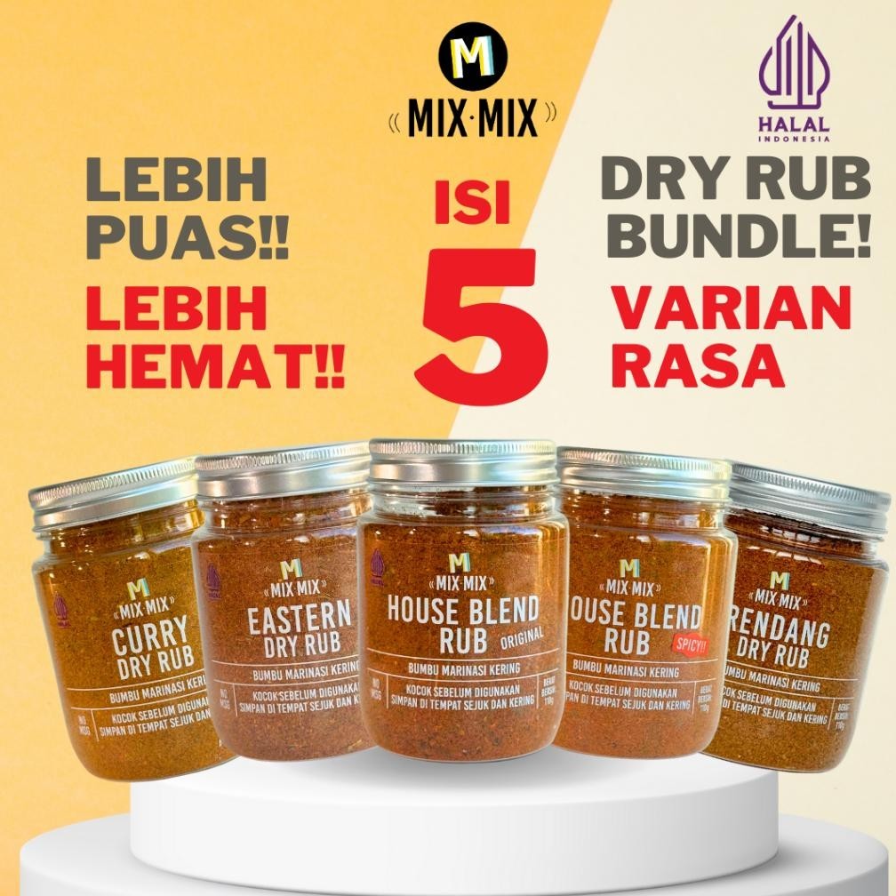 

Super Sale Bundle Paket Mixmix Dry Rub isi 5 Toples 110gr Murah