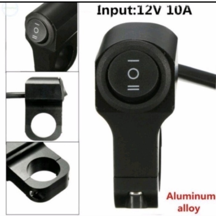 Saklar Tombol Lampu On Off Besi Stang Motor Universal Klx/Crf/Vixion