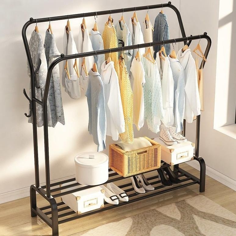 Big Stand Hanger Double Rak Gantungan Baju Celana Tas Serbaguna Jemuran Portable Stand Hanger Displa