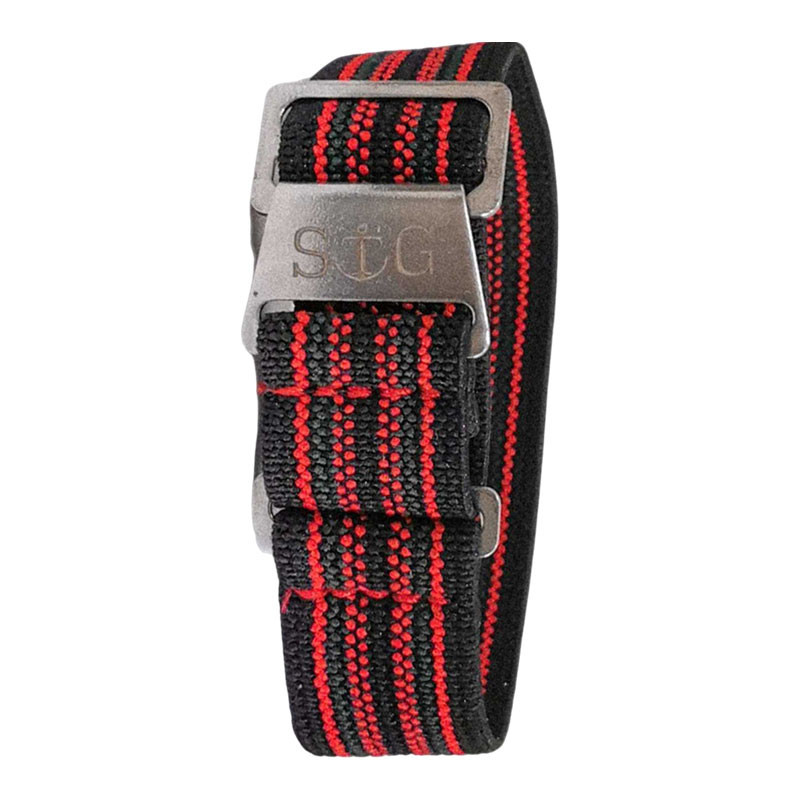 [PESTA HALILINTAR] Tali / Strap Guy MN-BLK-RED-GRN-02-20A Black Nylon with Red Green Stripe Folding 