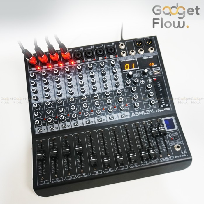 Paket Podcast 4 Orang Mic Microphone Lg240 Mixer 8 Channel Ashley