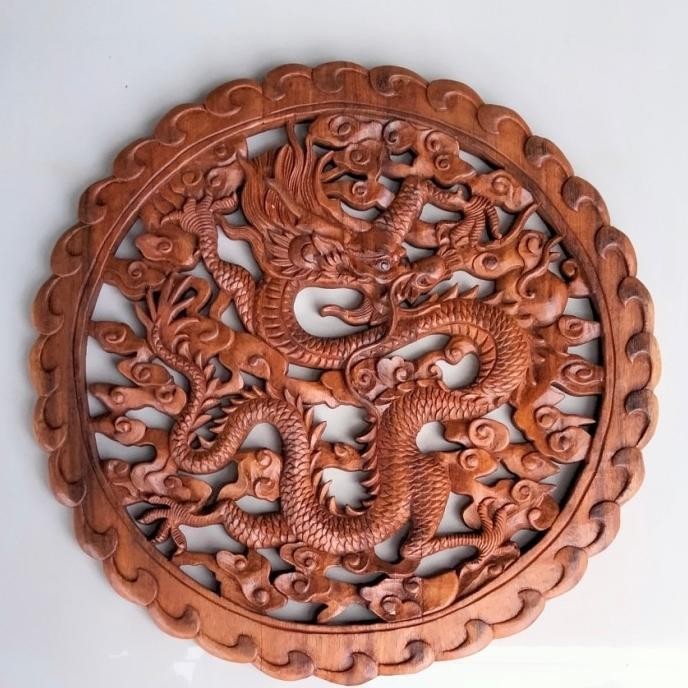 NEW hiasan dinding ukiran naga - ukiran bali 50 cm