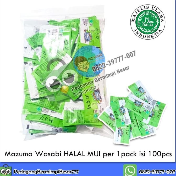 

READY STOCK MAZUMA WASABI PASTE NERI WASABI 2GR 1 PACK ISI 100PCS | WASABI SACHET !!!!!