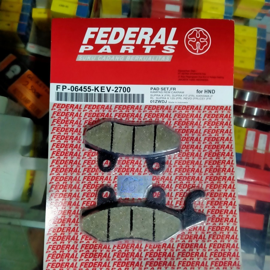 kampas cakram/dispad/discpad supra depan FEDERAL