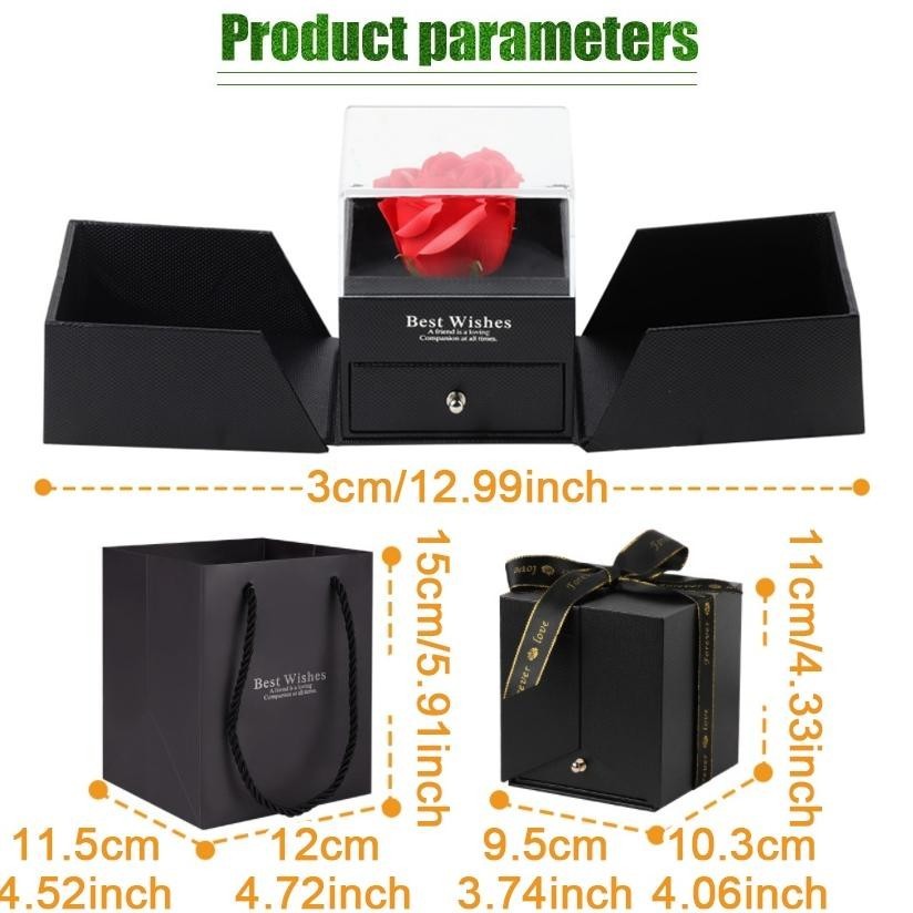 

SALE Eternal Rose Gift Box / Kotak Perhiasan Kado Kalung Cincin Lamaran Mawar /Gift Box Mawar Visual Experience ryu-56