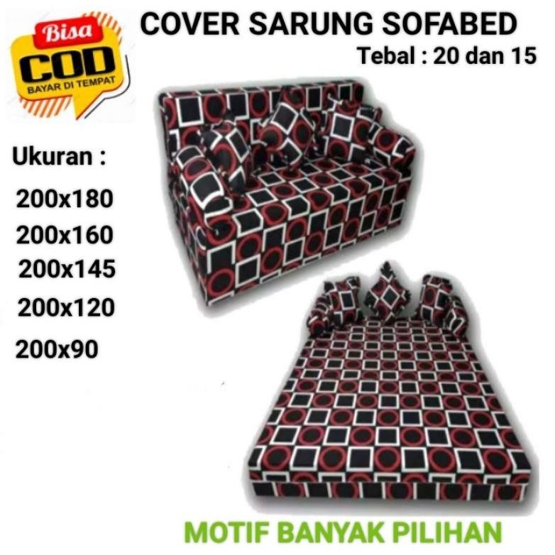 [VARIAN BARU] Cover Sarung Sofa Bed Sofabed Sopabed Busa Inoac Tebal 15 cm 20 cm Ukuran 200x180 200x