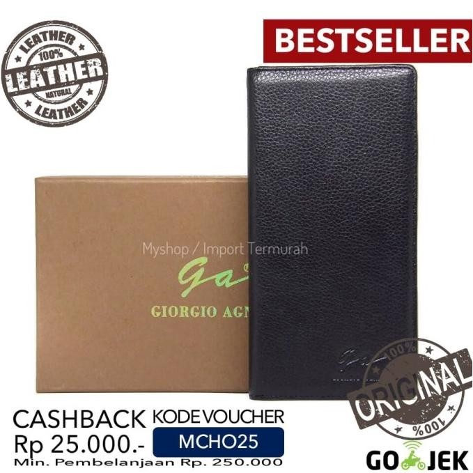 Giorgio Agnelli Original - Dompet Panjang Kulit Asli Pria Cowo Ga 589