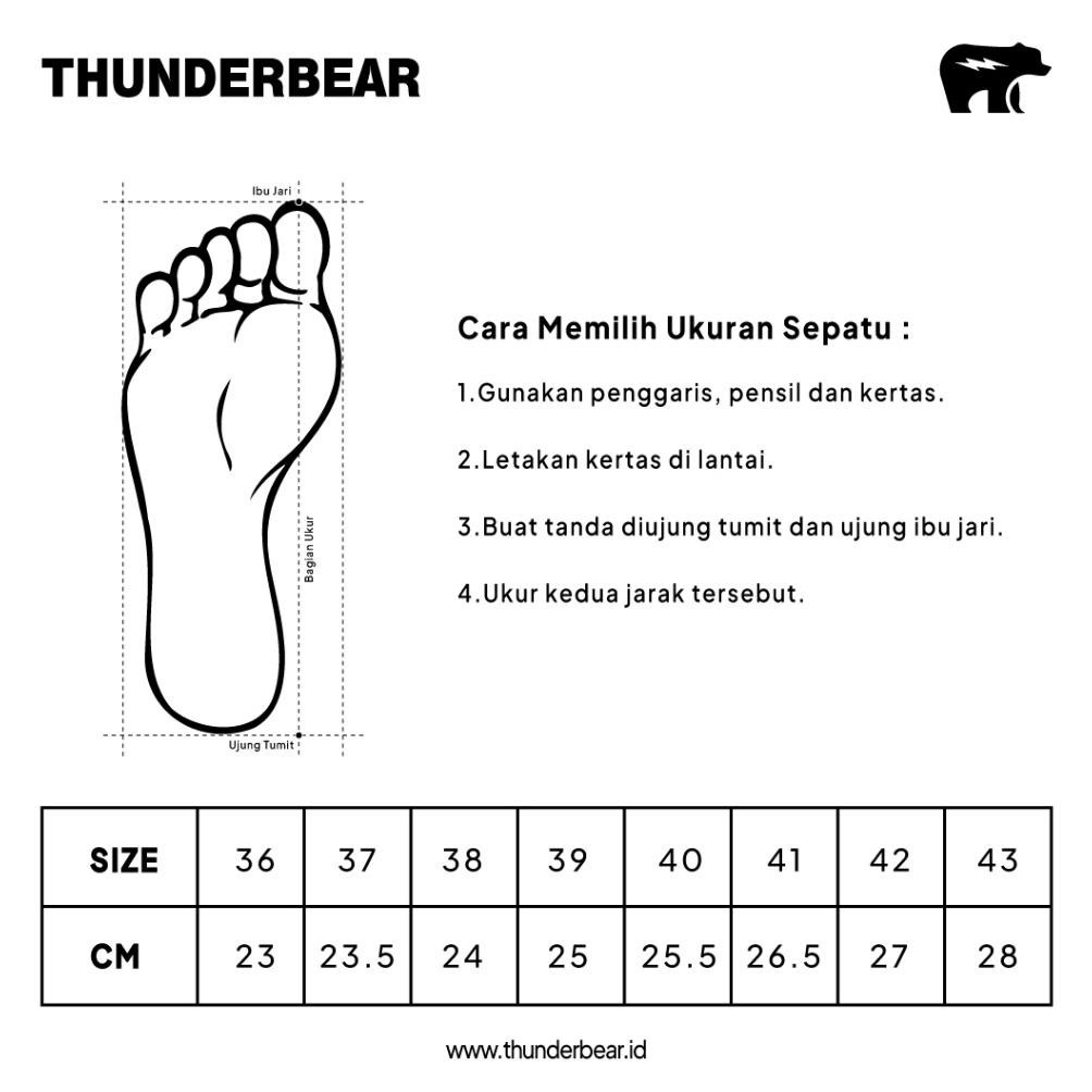 gfd-6 Sepatu Thunderbear - Slip On Voltaire BW DX Original