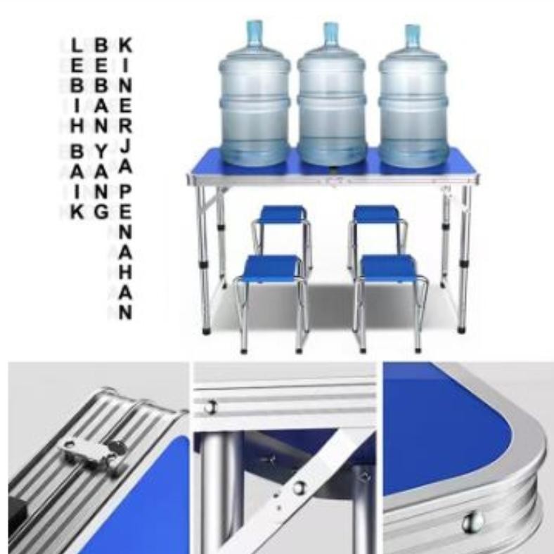 Original Hoas Meja Lipat Koper Hpl Meja Kaki Bulat Meja Serbaguna Meja Lipat Portable Kt78
