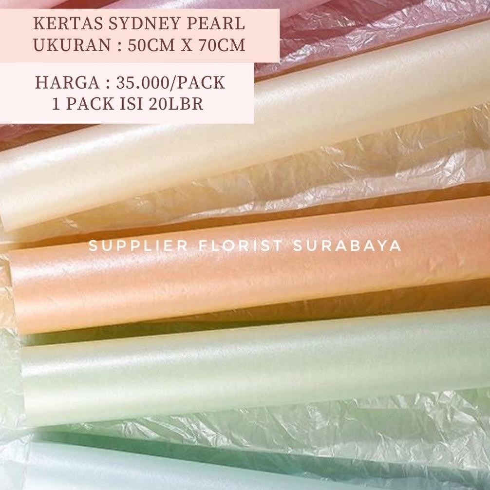 

SPECIAL [1 PACK ISI 20 LEMBAR] KERTAS SYDNEY PEARL 50CM X 70CM KERTAS BUKET BUNGA KOREAN KERTAS KREMES LUNGSUT LUNGSET KERTAS TISSUE UNTUK BAJU SEPATU KUE TART h-4