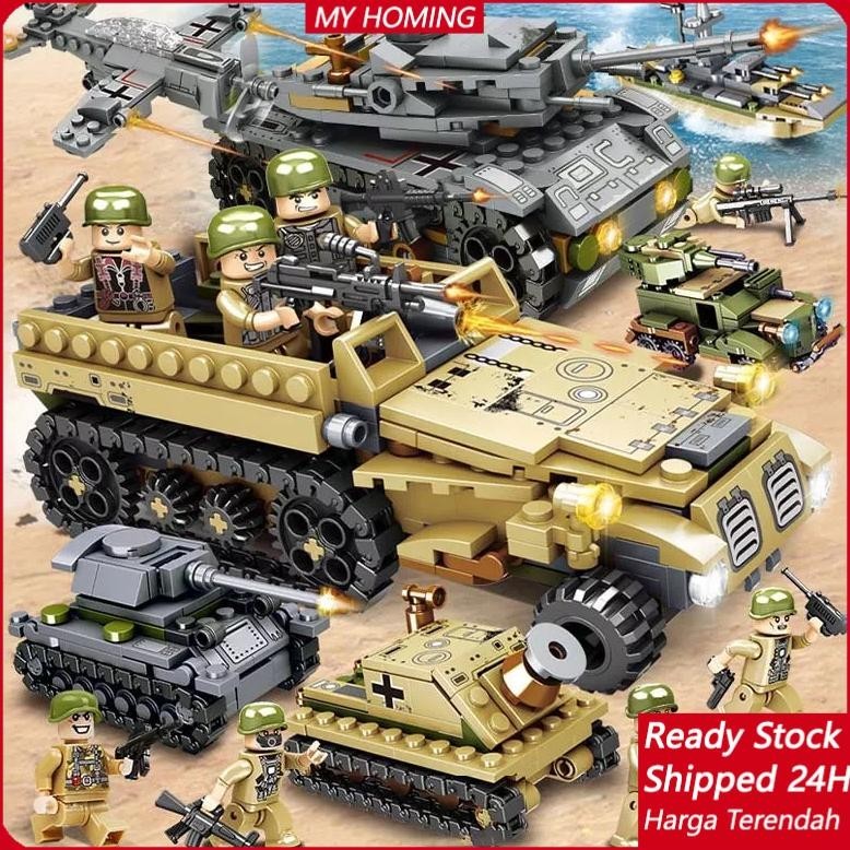 [DISKON] Harga MinimumCOD 1000+PCS Mainan Brick Tank WW2 Pesawat Mainan Anak Laki Laki / Robot Polis