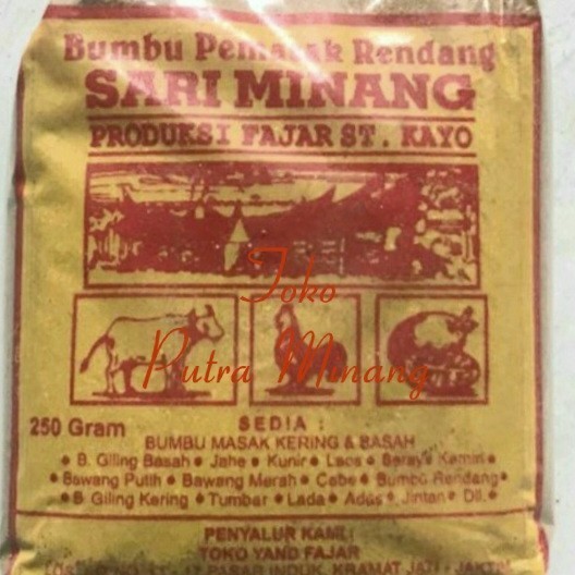 

len Bumbu Pemasak Rendang SARI MINANG 250 Gram