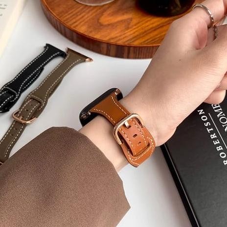 ORIGINAL Strap Apple Watch Ateelage Bahan Kulit Tali Jam iWatch Series 1/2/3/4/5/SE/6/7/8/Ultra/s9/U