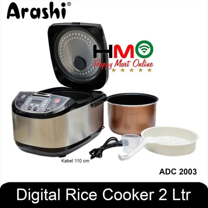 Arashi Digital Rice Cooker 2 Liter 3D Heating Adc 2003 Magic Com