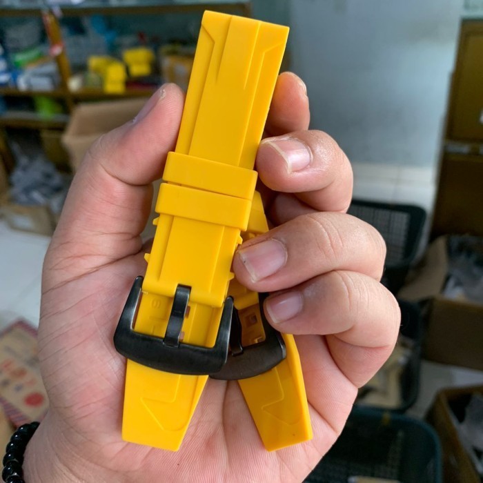 STRAP TALI JAM TANGAN SILICON KUNING 24MM HARGA KHUSUS