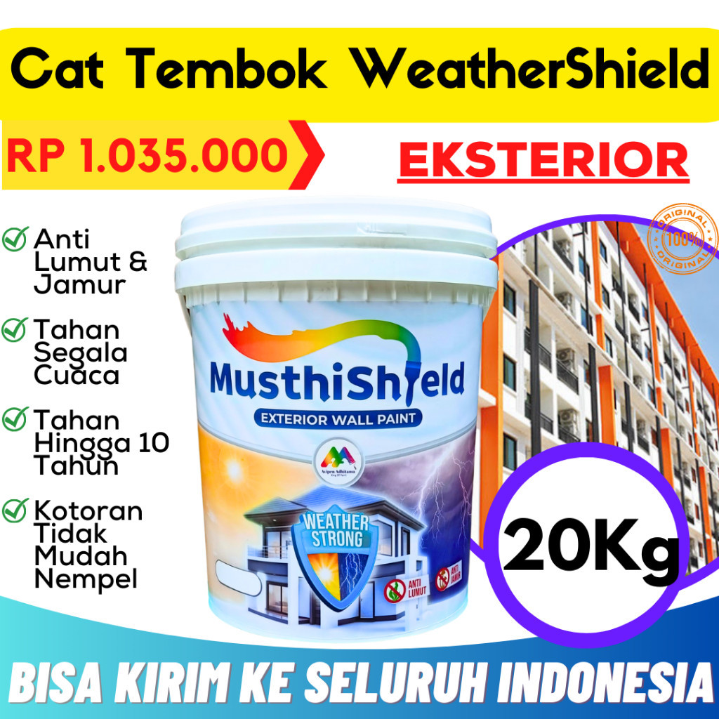 Cat Tembok Weathershield 20 Kg MusthShield Cat Tembok Eksterior Anti Jamur