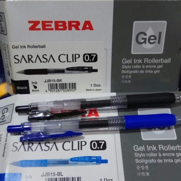 

pulpen sarasa 0.7 zebra Pen 1Box(12pcs) Hitam/Biru pilih Import