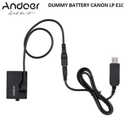 Original Andoer To Canon Dc Coupler Dummy Battery Lp-E10 Lp E10