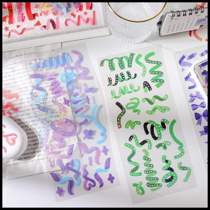 

HOT DEAL STICKER DECO COLORFUL RIBBON SERIES/ STICKER DIY TOPLOADER PC KPOP !!!!!!