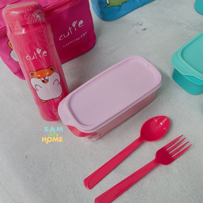Set Kotak Makan Anak - Cpm Jennie - Lunch Box / Lunch Bag Dengan Tas