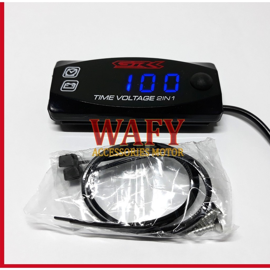 Voltmeter Jam Termometer Modish 3 In 1 Untuk Di Motor