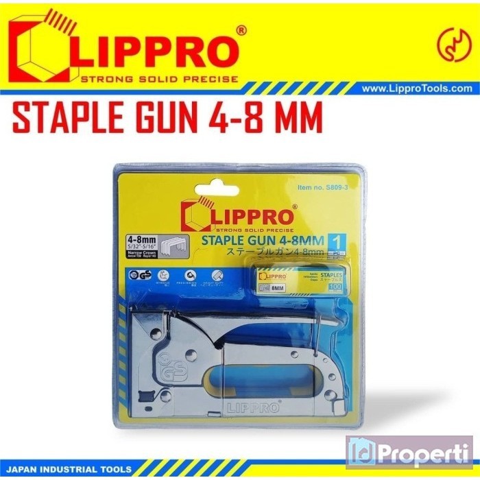 

Lippro S809-3 Staples Gun 4-8mm Tracker Staple Stapler Tembak Hekter