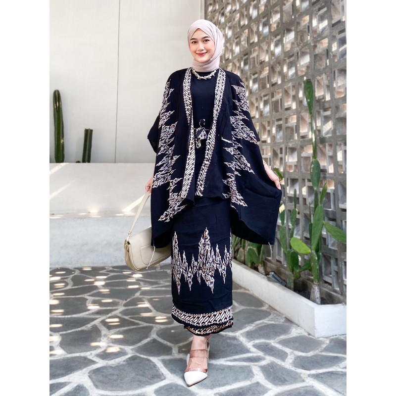 Rok Lilit Batik Solo // Setelan Rok Lilit dan Outer Wanita Terbaru Oneset Kondangan Kekinian