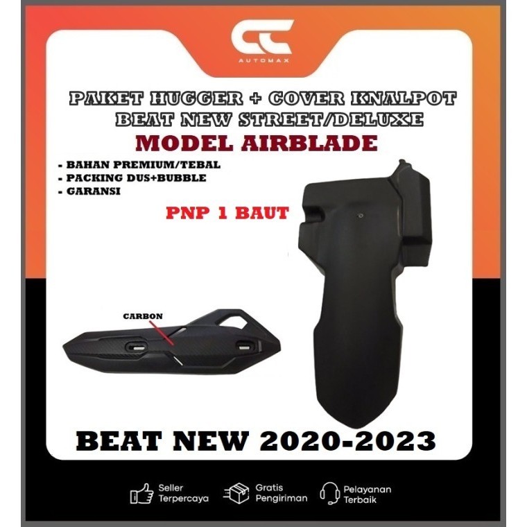 Hugger Beat Airblade New Deluxe Street 2020-2023 + Tameng Knalpot Beat