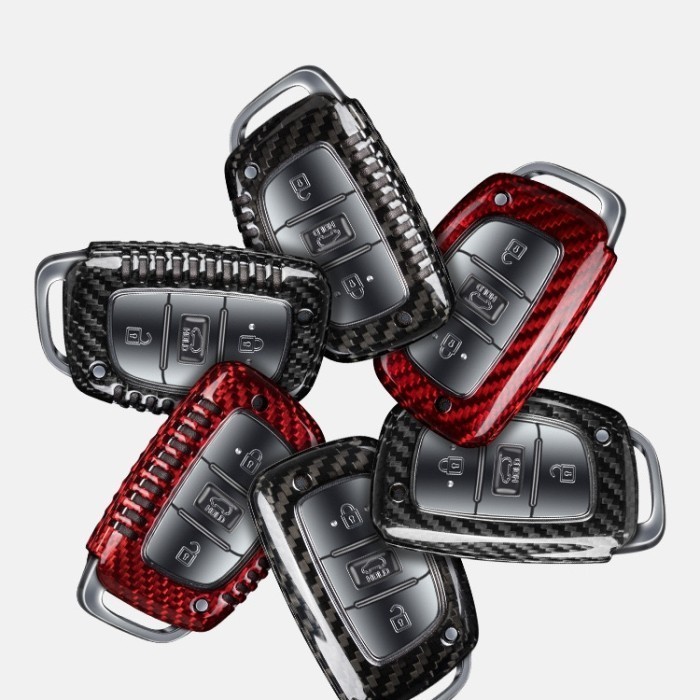 T-Carbon Key Case Sarung Cover Kunci Hyundai Creta , Hyundai Stargazer