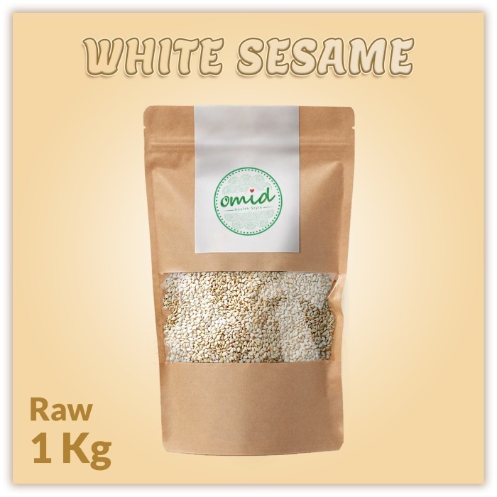

Organic White Raw Sesame Seeds (Biji Wijen Putih Organik Mentah) 1Kg