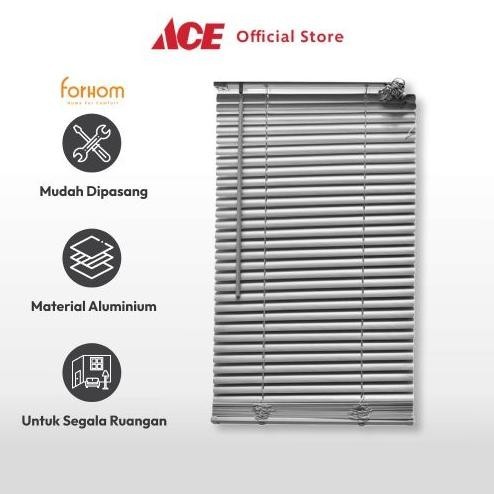 [PROMO] Ace Forhom 60X180 cm Venetian Blind Aluminium - Silver Tirai Penutup Kerai Hordeng Penghalau