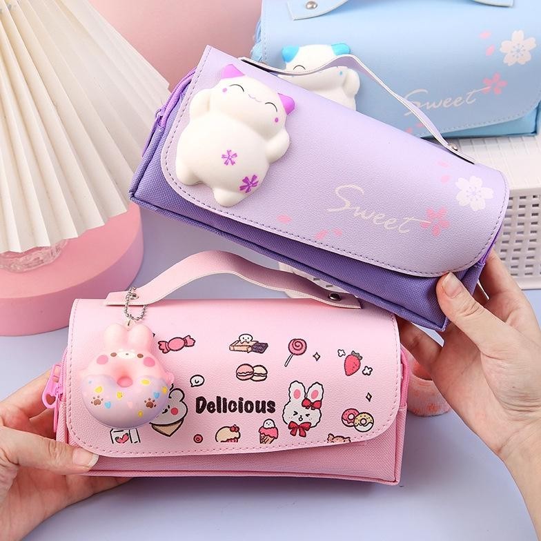 

2er-54 Ready StockKotak Pensil Dekompresi Perempuan Lucu Lembut 3D Lucu Anak-anak Siswa Sekolah Dasar Berkapasitas Besar Dengan Dekompresi Multi-fungs Premium