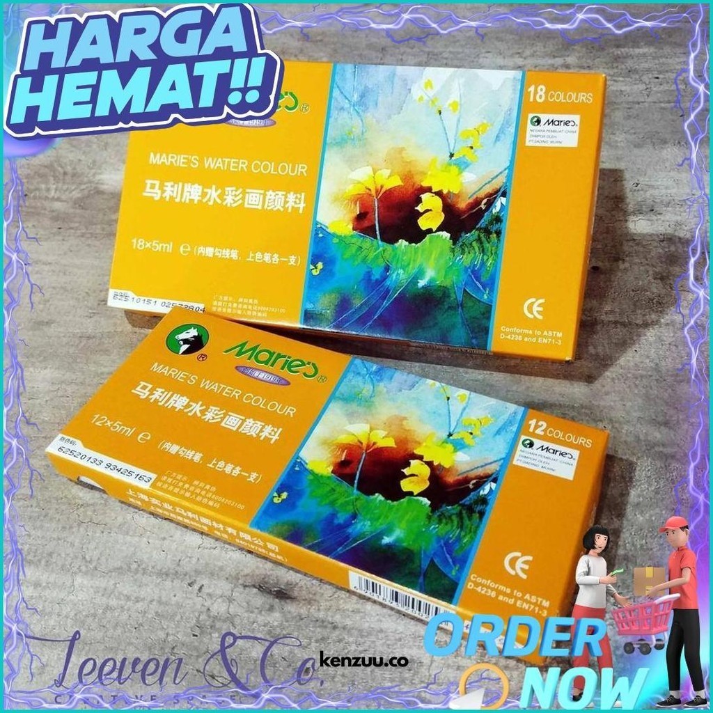 

Maries Watercolour Student Class Set 12 & 18 Colour [Promo][Cod][Gratisongkir]
