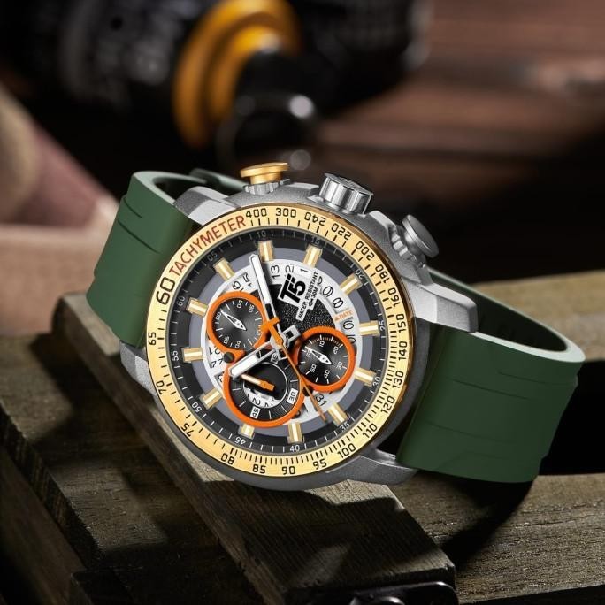 Jam Tangan Pria Original T5 H 3921G Brown Rosegold