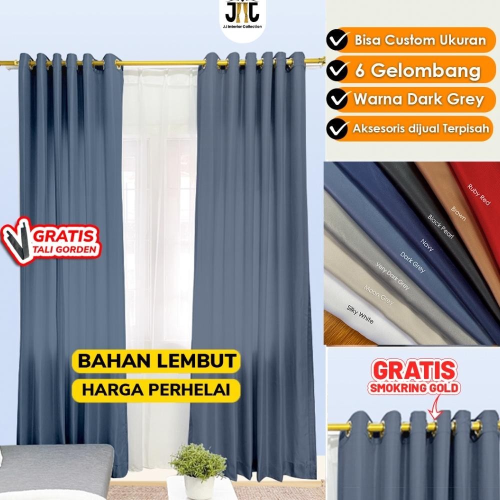 [PROMO] Gorden Jendela Silk Polos Minimalis Halus Tirai Pintu  Aesthetic Sekat Pembatas Ruangan