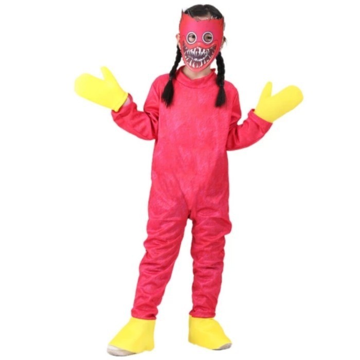 Terbaru huggy wuggy costume poppy play time pink kostum huggy wuggy anak