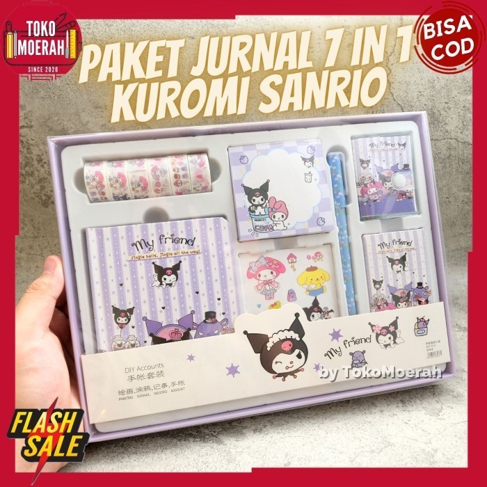 

PAKET JURNAL 7 IN 1 KUROMI SANRIO ALAT TULIS JURNAL KUROMI LUCU UNIK