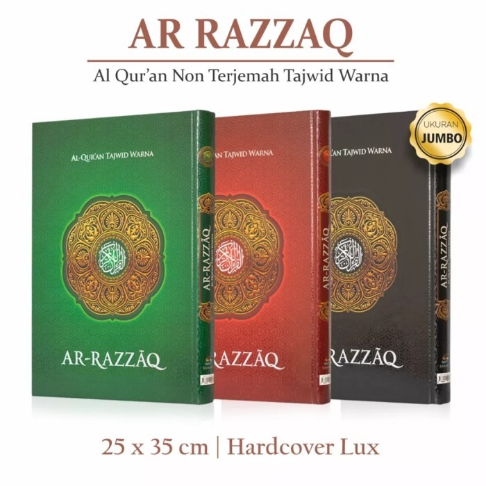 

Alquran Ar Razaq Tajwid Warna Lansia, Ukuran
