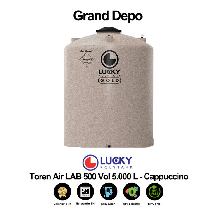 Lucky Polytank Toren Air 5000 Liter LAB 500 Cappucino