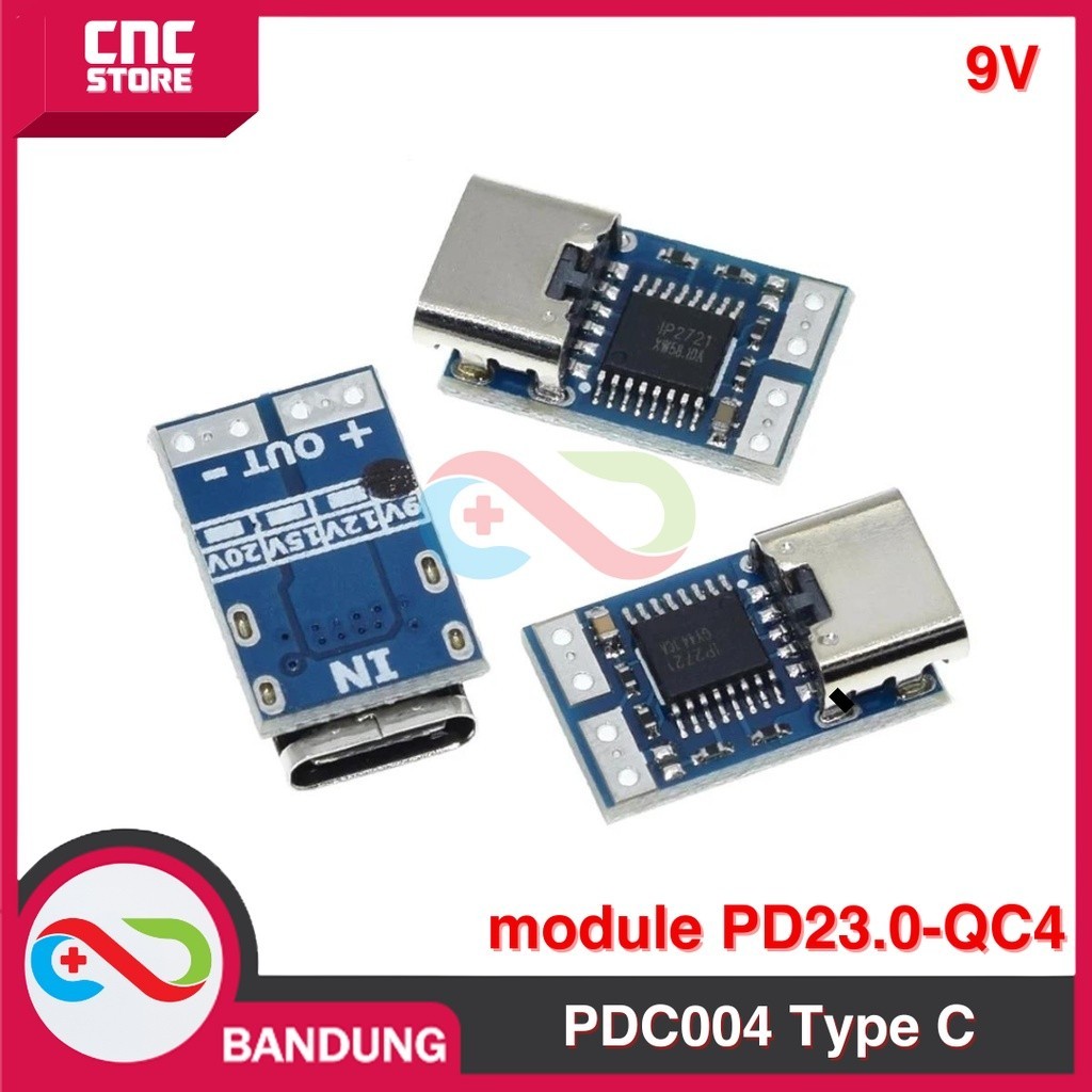 PDC004-PD Type-C PD decoy module PD23.0-QC4 to DC 9V trigger Charger