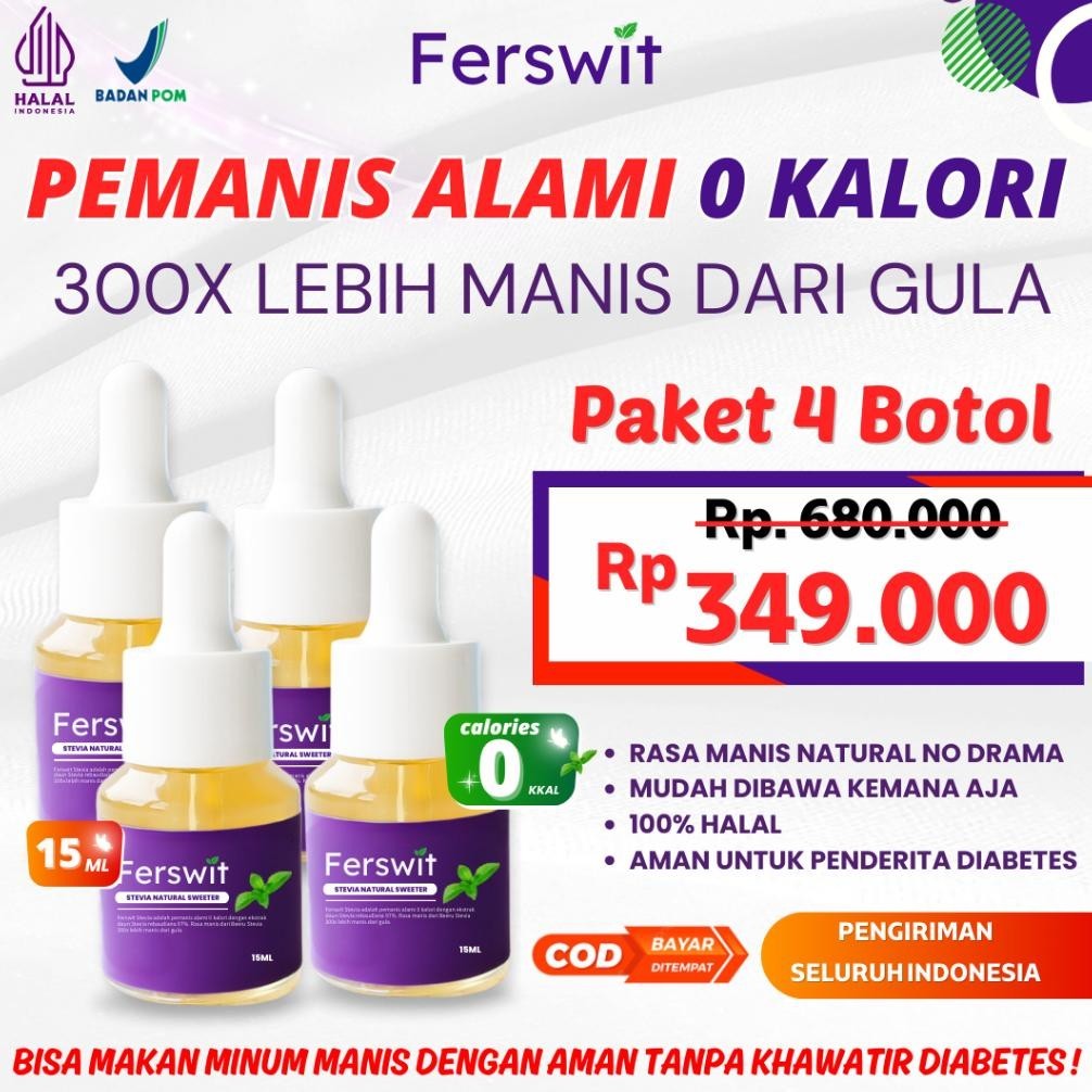 

berkasiat Ferswit Stevia Alami Paket 4 Box berkasiat