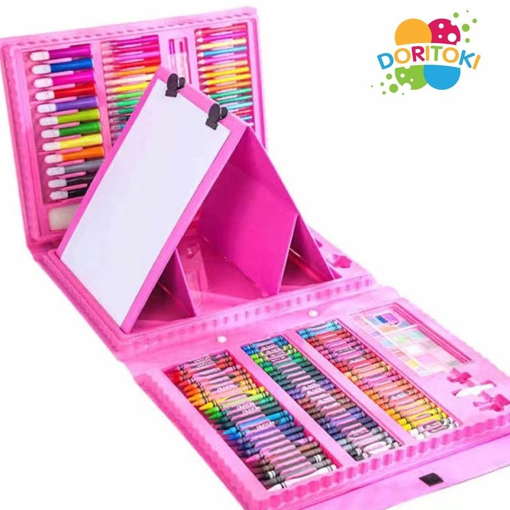 

[Promo][Cod][Gratis Ongkir] Doritoki 208Pcs Crayon Anak Pengasah Set Alat Menggambar Melukis Anak-Anak Crayon Cat Air Pensil
