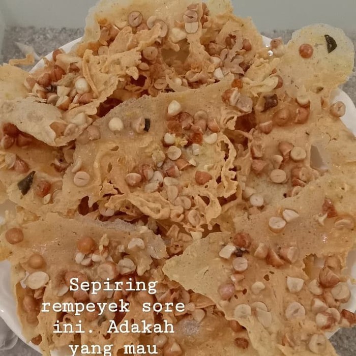 

Rempeyek / Peyek Kacang Tanah, Kacang Hijau, Rebon Teri Toples 5 Liter