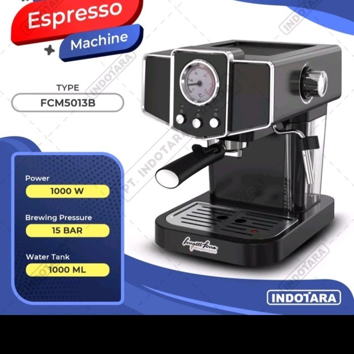 Mesin Espresso Ferrati FCM-5013B Hitam 40 Cangkir Kapasitas 1000 ml